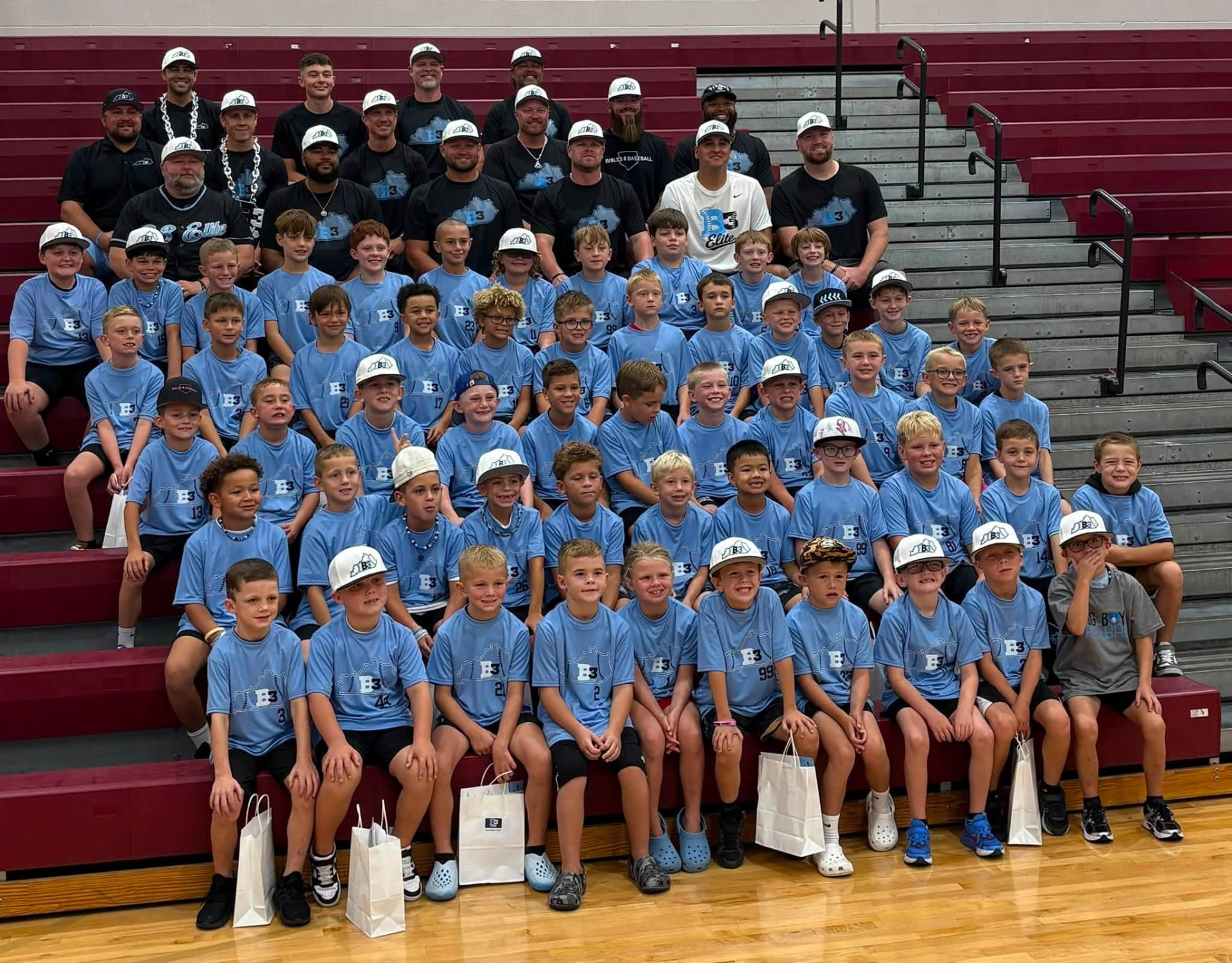 The full B3 Elite family — players, coaches, and board members gathered together