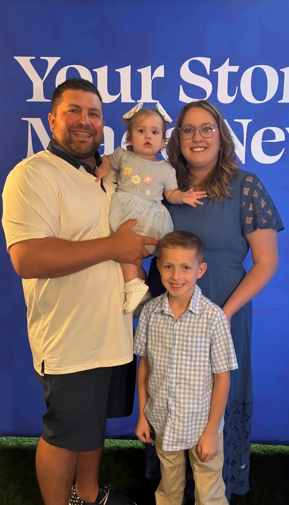 Coach Matt Harris with his wife Brittany and children Brooks and Maddie — B3 Elite travel baseball coach in Mt. Washington, KY