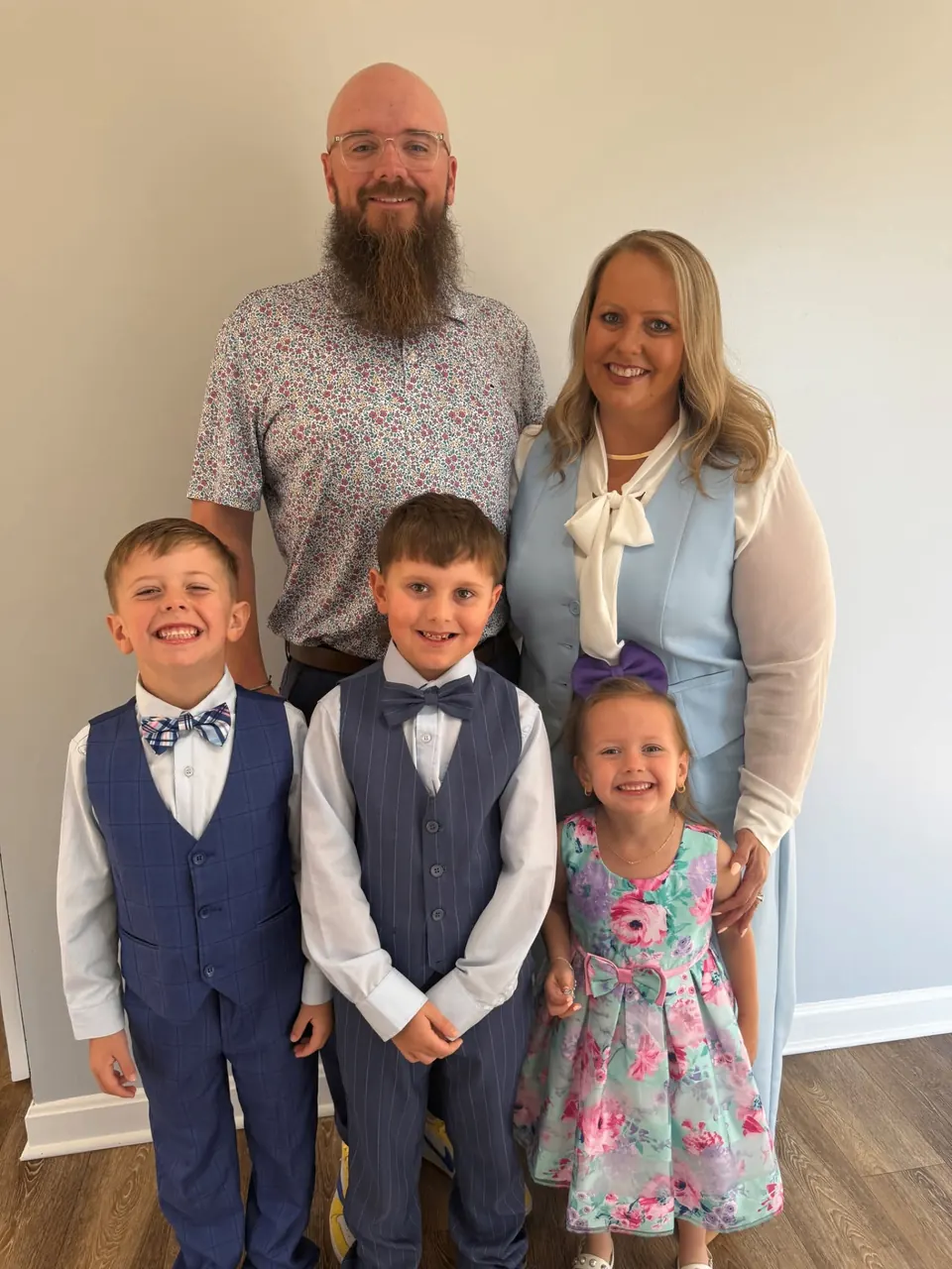Ryan Lawson with his wife Jessica and children Lincoln, Lexington, and Lyric — B3 Elite travel baseball coach in Mt. Washington, KY